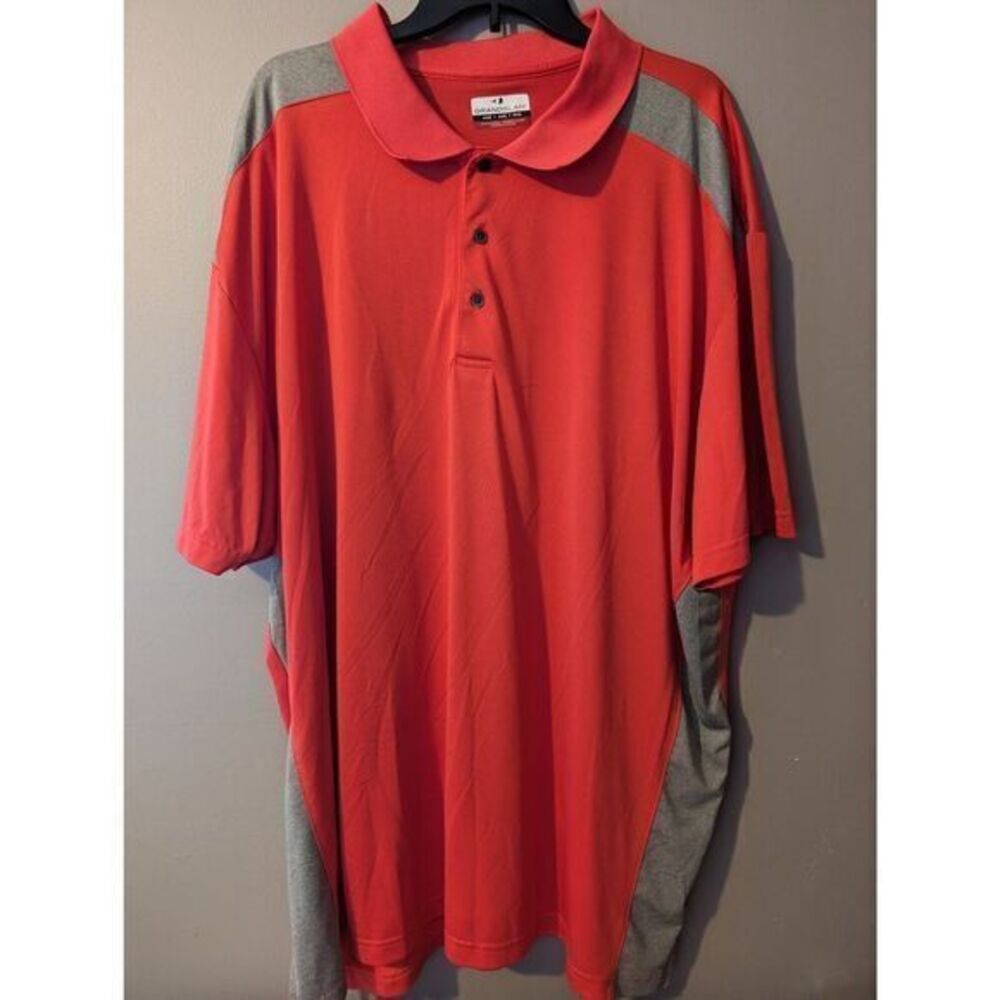 Men's Grand Slam 4XB Red‎ & Gray Golf Polo